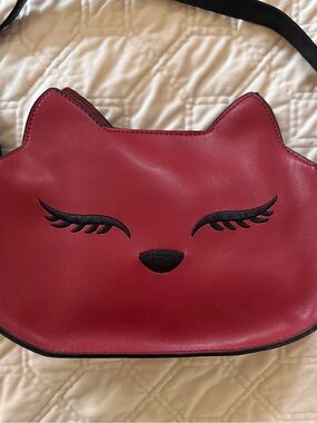 Cat Crossbody Bag in Deep Wine Red EUC